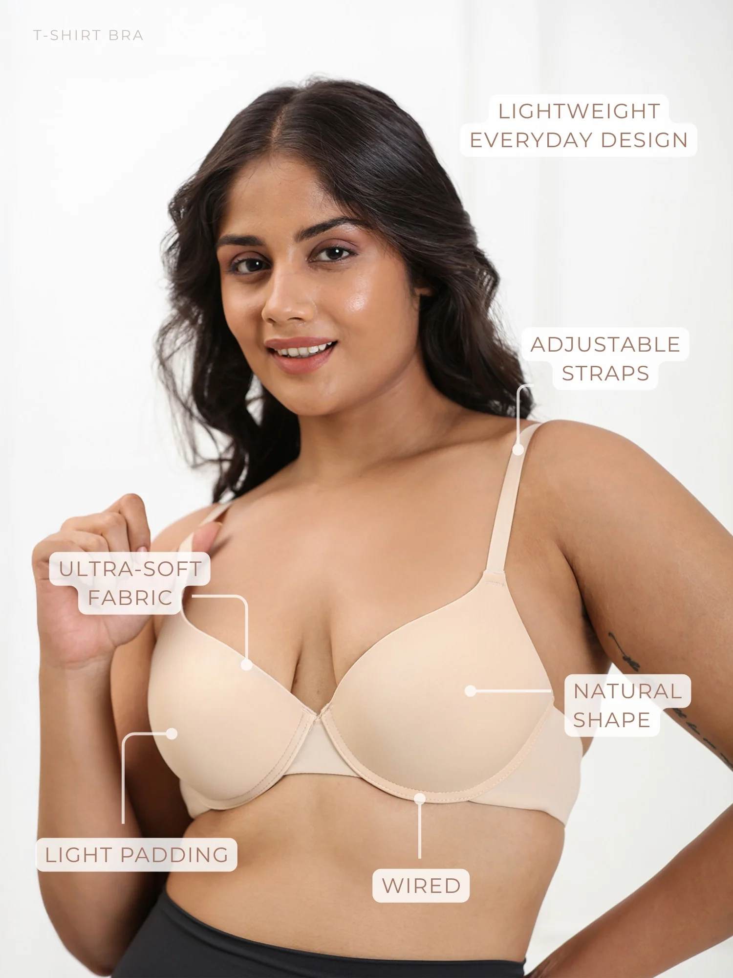 Everyday T-shirt Bra - Underwired Lightly Padded Seamless Bra with Moulded Cups - Image 9